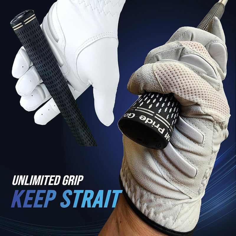 MONKEY GRIP Golf Glove Bearing Capacity Non Slip No Slice pad Premium Leather Power Pad Left Hand, MAN-Small, White - Image 2